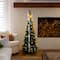 5ft. Pre-Lit Pop-Up Green Artificial Christmas Tree, Warm White LED Lights
